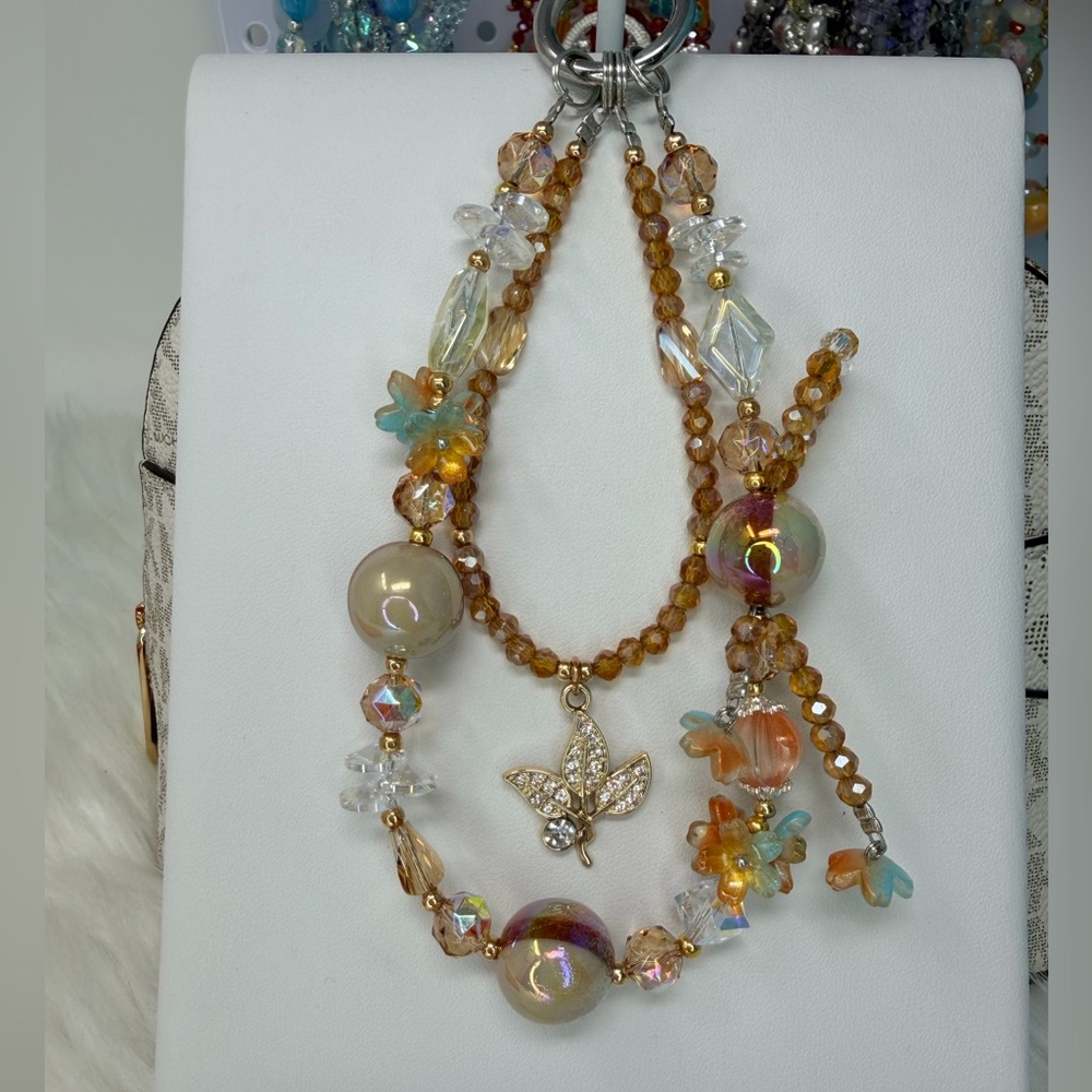 Elegant Beaded Charmbwith Maple charm